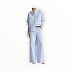 saint art Bradley Sequin Pinstripe Shirt - Blue Stripe