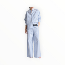 saint art Bradley Sequin Pinstripe Shirt - Blue Stripe