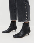 Loeffler Randall Marcella Black Woven Ankle Boot