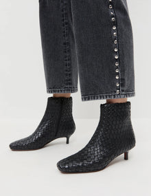 Loeffler Randall Marcella Black Woven Ankle Boot