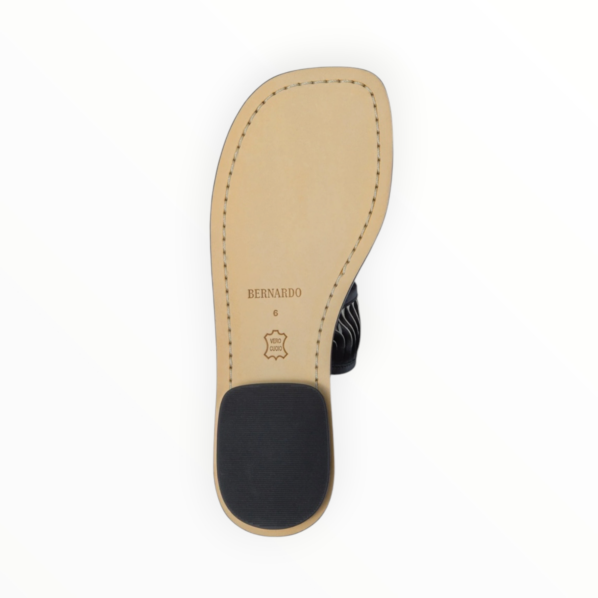 BERNARDO Andorra Slide Sandal - Black/Off White Glove Leather