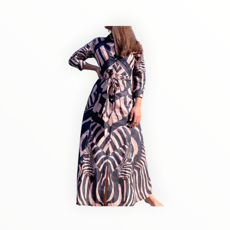 Connor & Blake Carla Dress - Crazy Zebra Pink