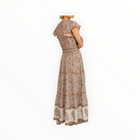 M.A.B.E Della Print Maxi Dress - Rust/Khaki