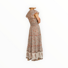 M.A.B.E Della Print Maxi Dress - Rust/Khaki