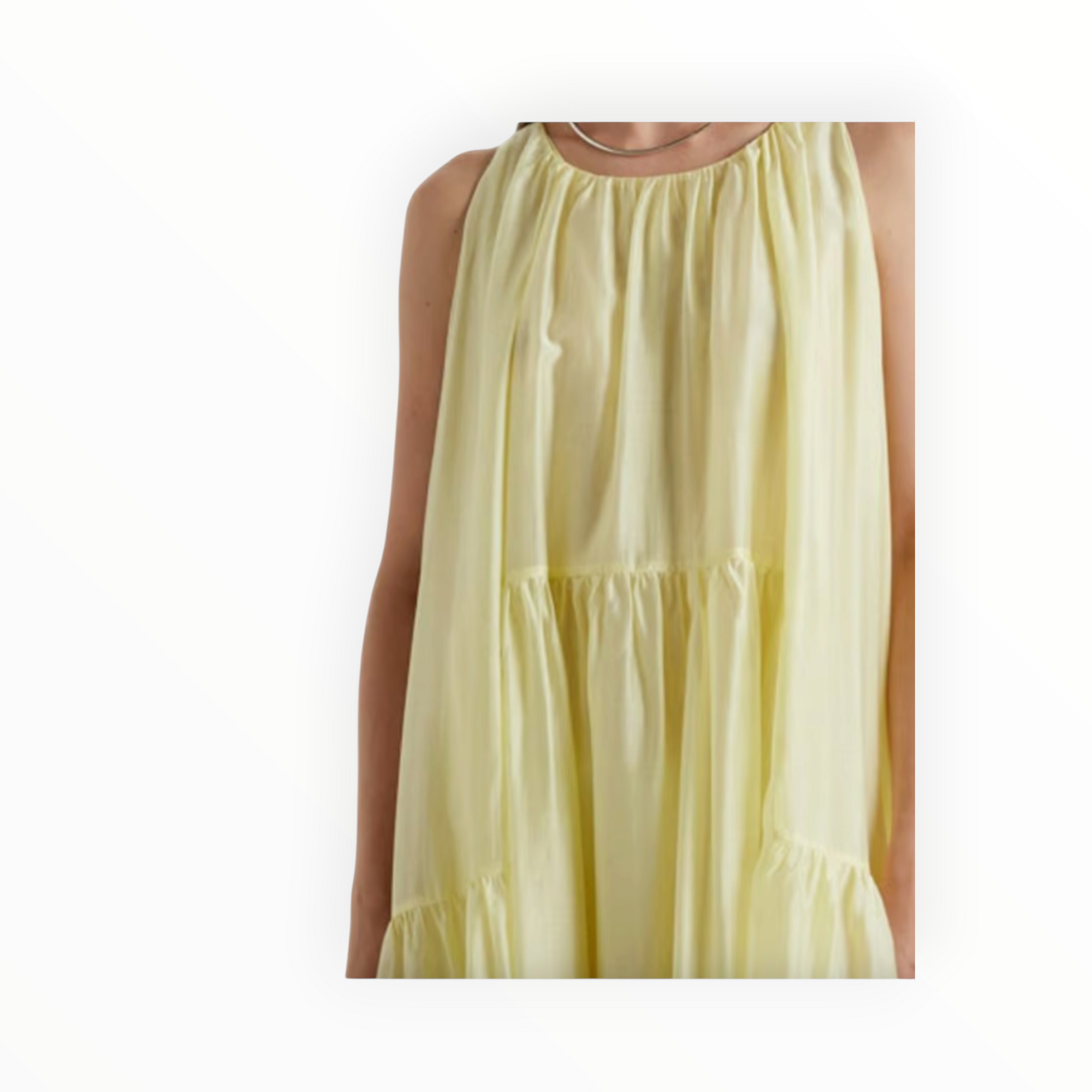 MEIMEIJ Sleeveless Tiered Dress - Sunny Lime