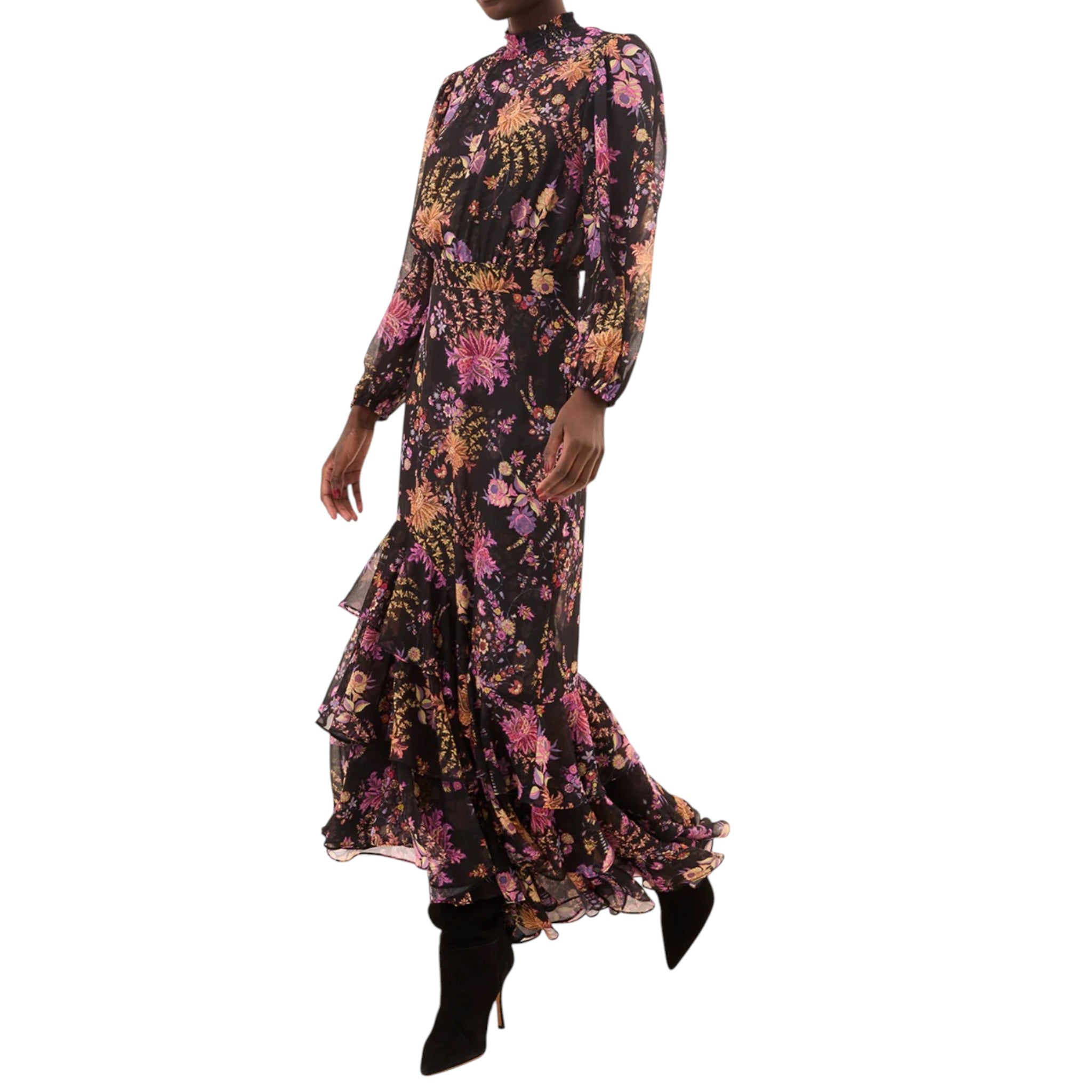 MISA Audrey Dress - Dusted Cluster Chiffon