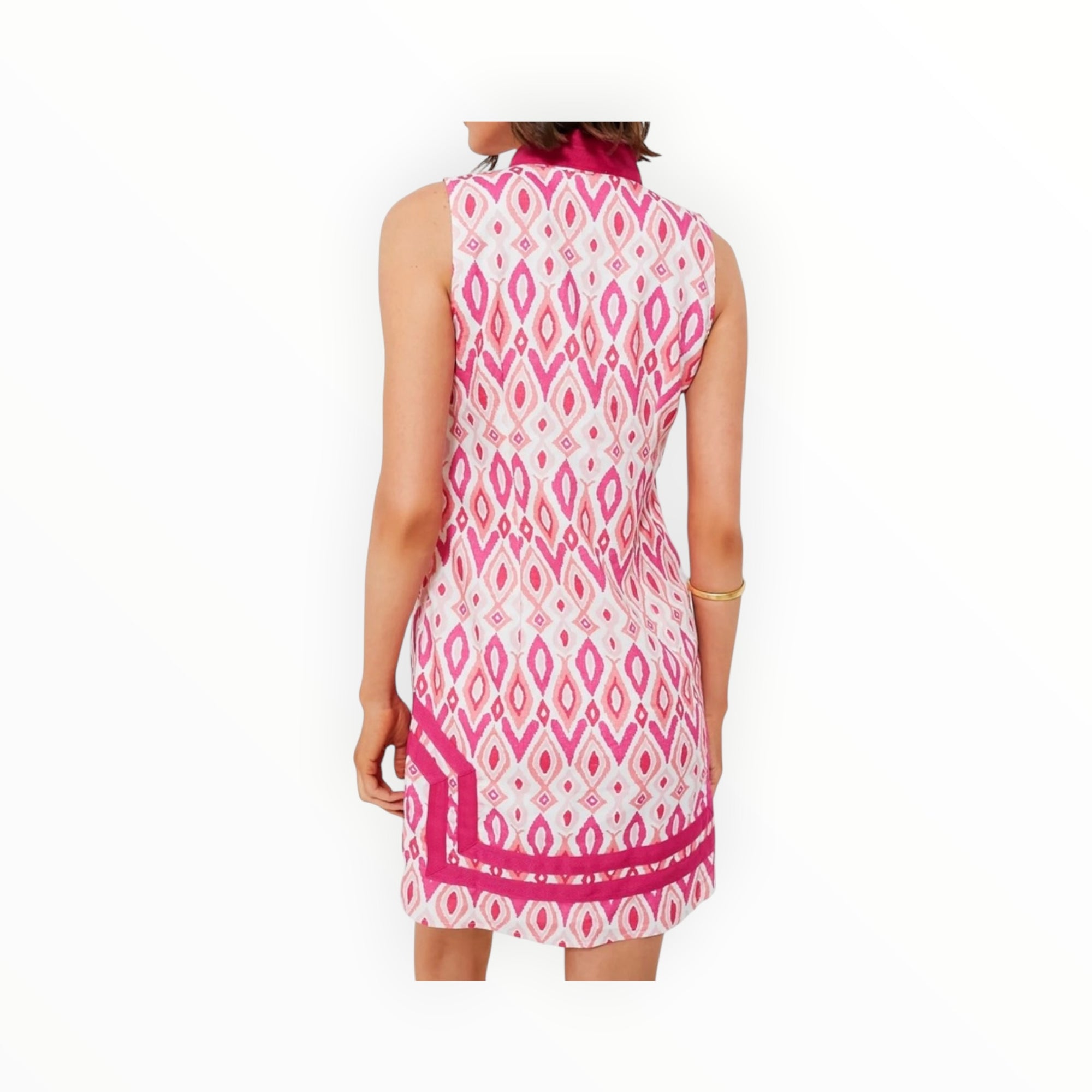 Sail To Sable Pink Ikat Sleeveless Classic Tunic