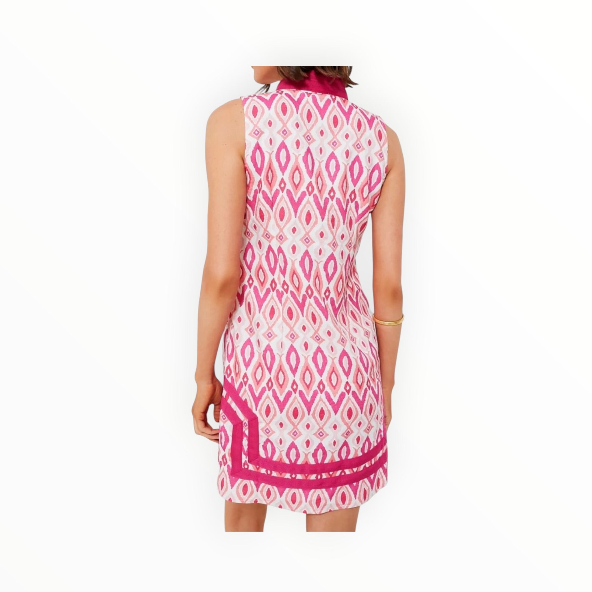 Sail To Sable Pink Ikat Sleeveless Classic Tunic