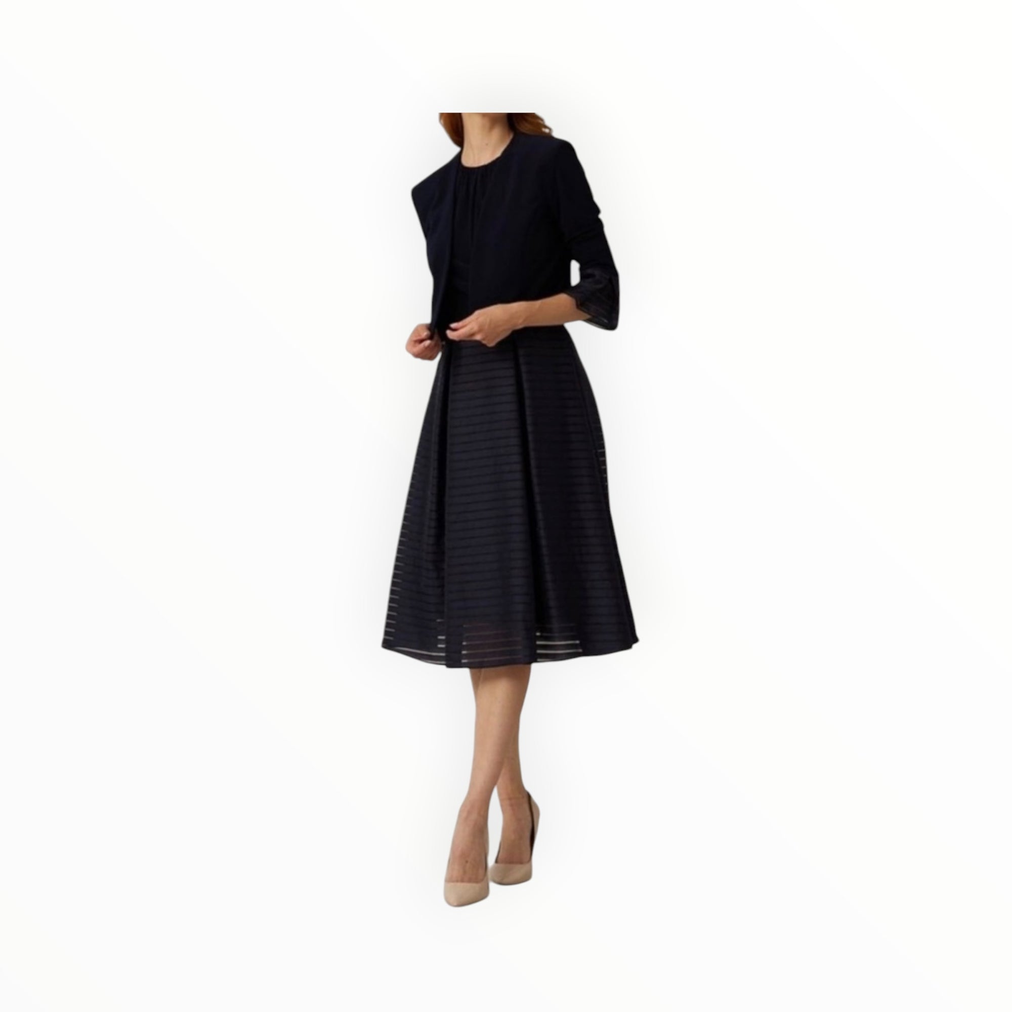 Joseph Ribkoff Striped Bolero - Navy