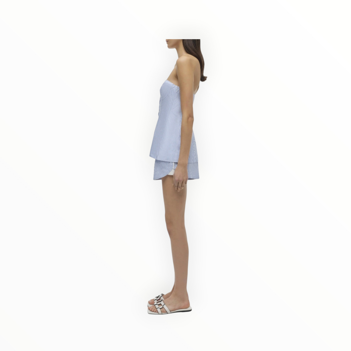 SIMKHAI Vivvy Bustier Top - Blue Hydrangea Stripe