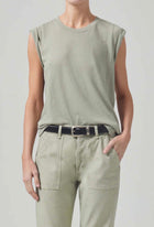 Citizens of Humanity Kelly Roll Sleeve Tee - Spring Moss