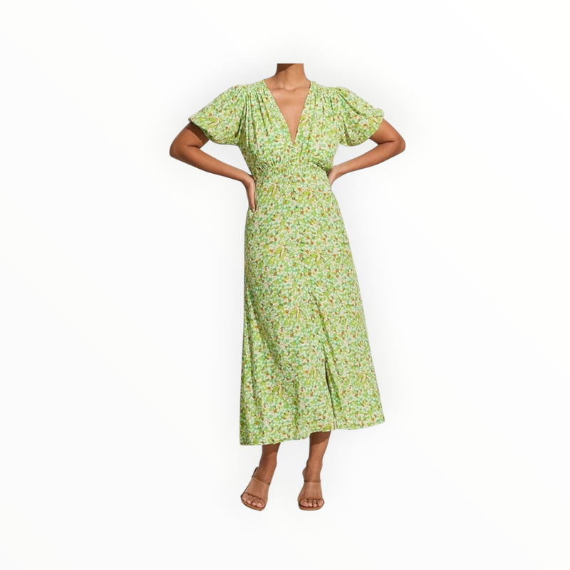 Faithful The Brand Bellavista Dress - Lou Floral Print Green