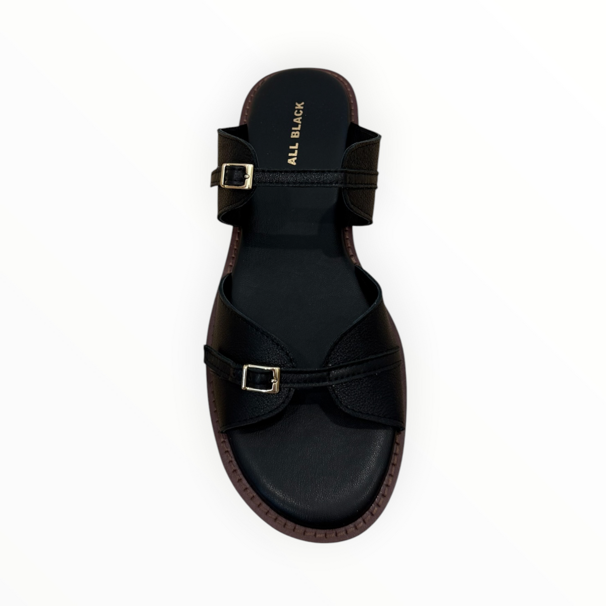 ALL BLACK Little Belt Sandal - Black