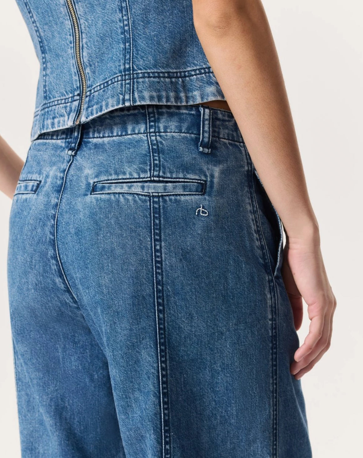 rag & bone Featherweight Arianna Ankle-Length Palazzo Jeans - Beekman