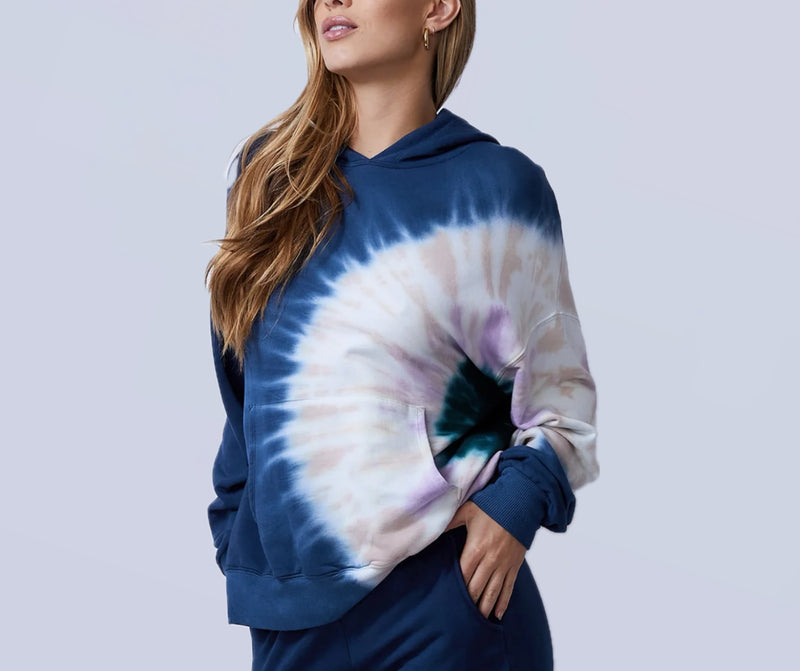 Monrow Tie Dye Slouchy Pullover - Inca