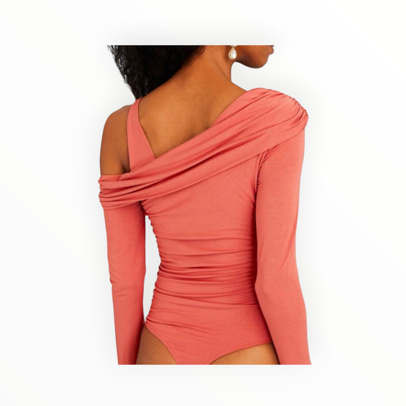 Jonathan Simkhai Gianna One-Shoulder Jersey Bodysuit - Brick