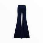 Coût De La Liberté Natalia Stretch Velvet Mid Rise Super Flare - Navy
