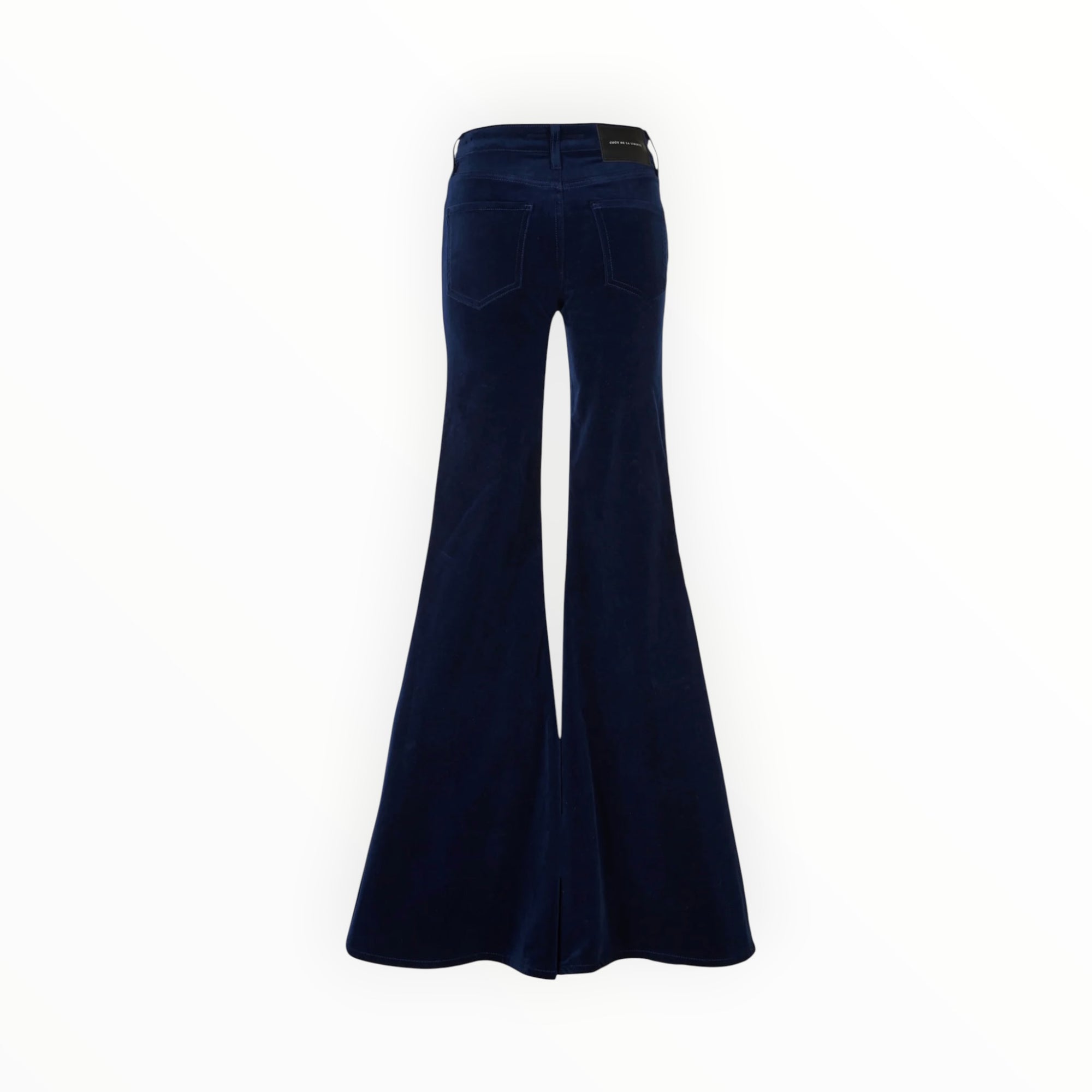 Coût De La Liberté Natalia Stretch Velvet Mid Rise Super Flare - Navy