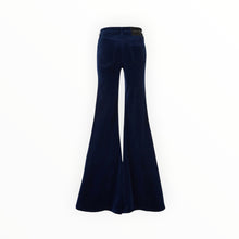 Coût De La Liberté Natalia Stretch Velvet Mid Rise Super Flare - Navy