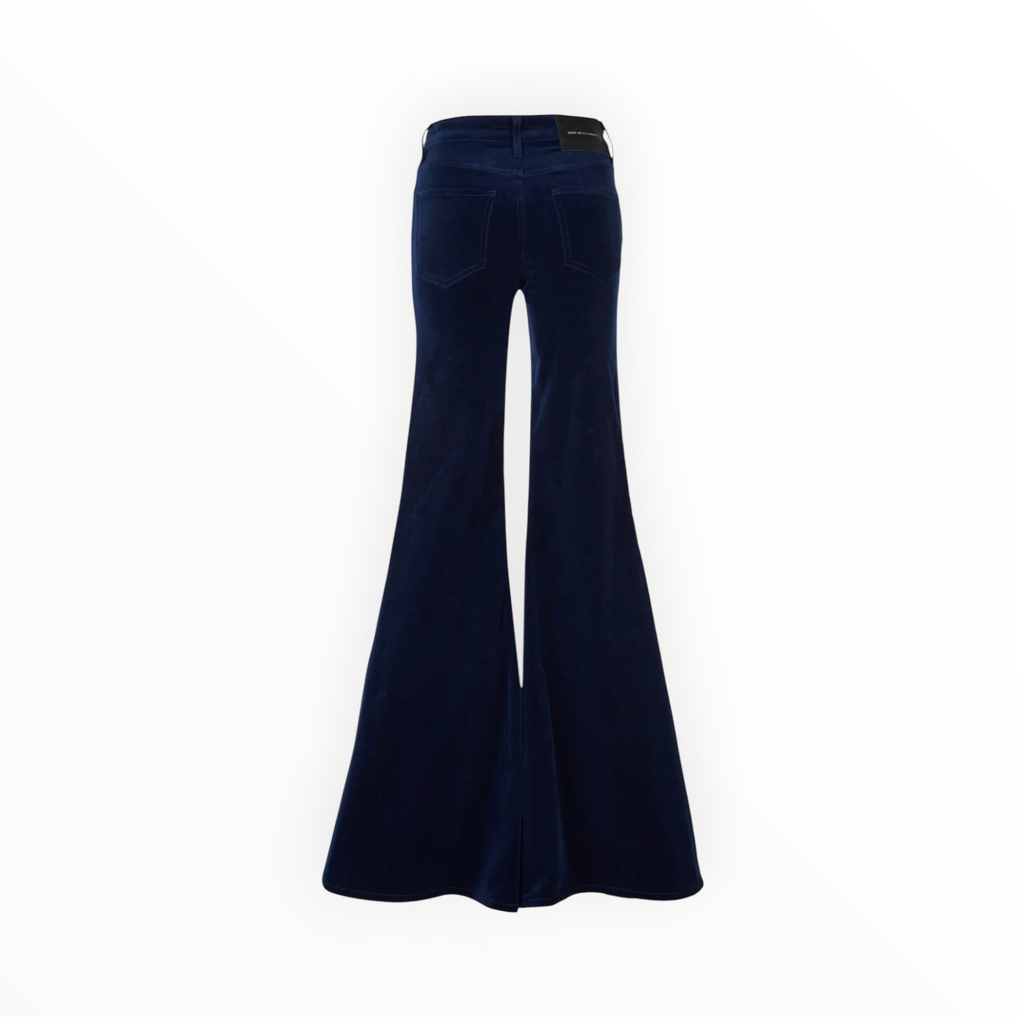Coût De La Liberté Natalia Stretch Velvet Mid Rise Super Flare - Navy