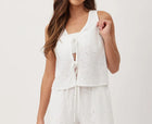 Bella Dahl Sleeveless Tie Front Top - White