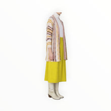 ALYSI Stripes & Jacquard Cardigan - Plaster