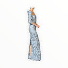 Sachin & Babi Metallic Cloque Sophia Gown - Pewter Gardens