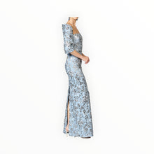 Sachin & Babi Metallic Cloque Sophia Gown - Pewter Gardens
