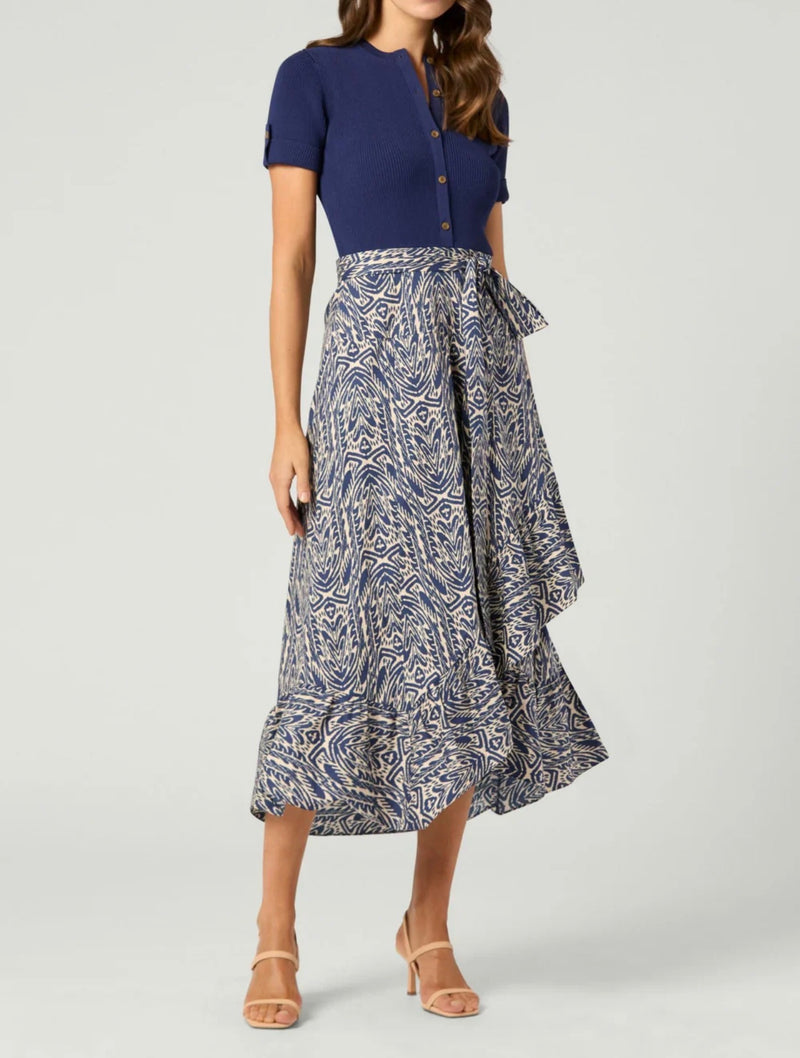 Shoshanna Rayna Dress - Navy/Ivory