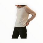27 Miles Malibu Proctor Cashmere Baseball Pullover - Coconut/Oatmeal/Espresso