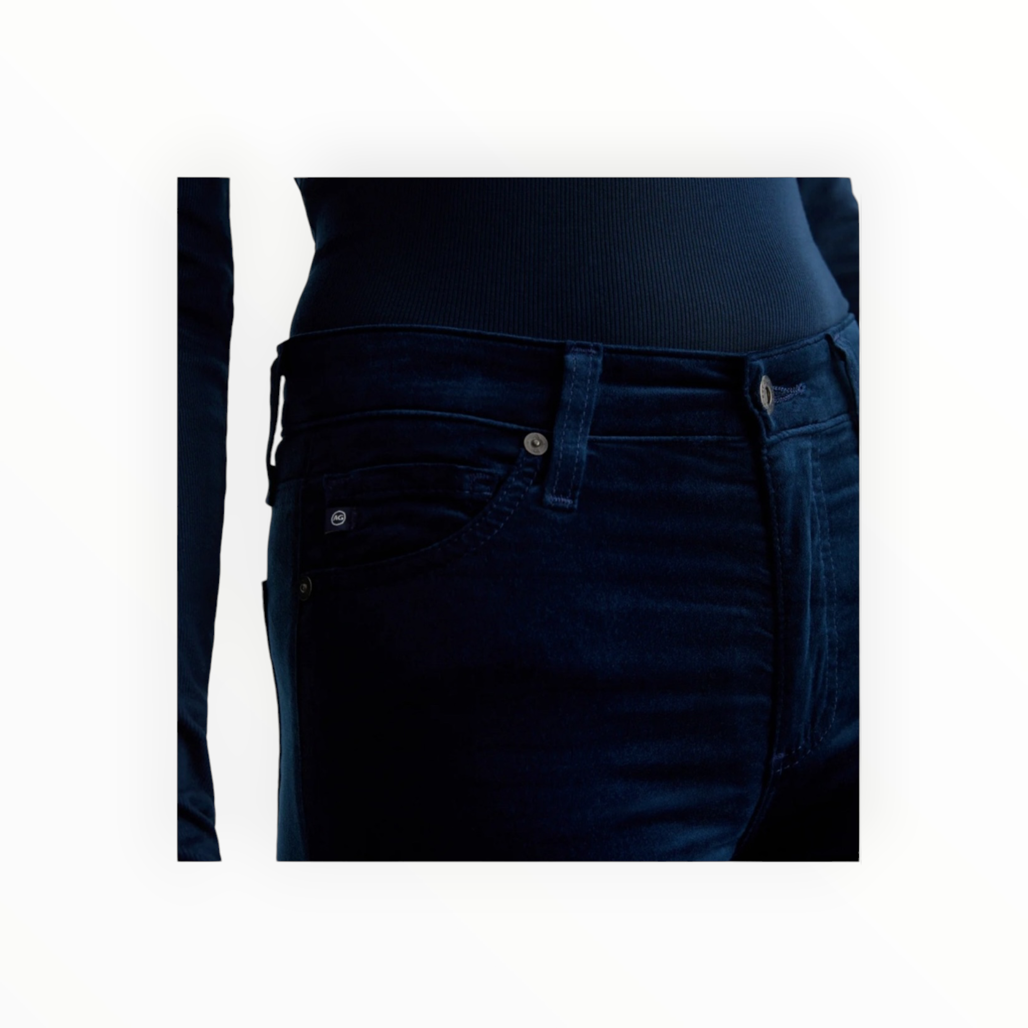 AG Jeans Velvet Mari Extended High Rise Slim Straight - Atlantic Night