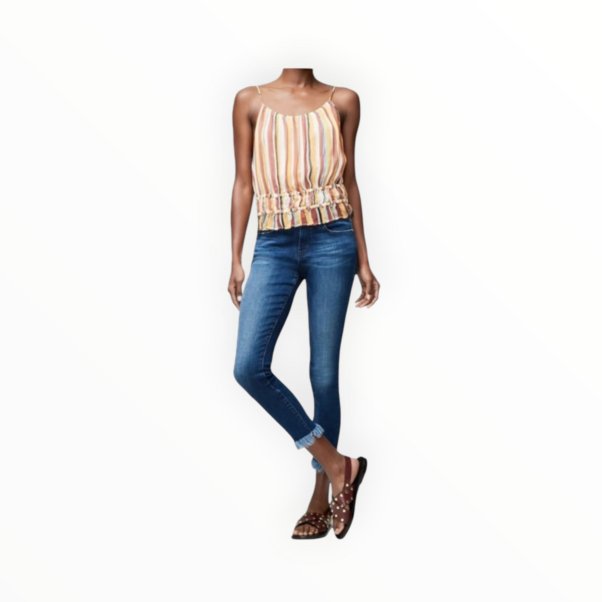 Frame Le Skinny de Jeanne Crop Micro Shredded - Cantine