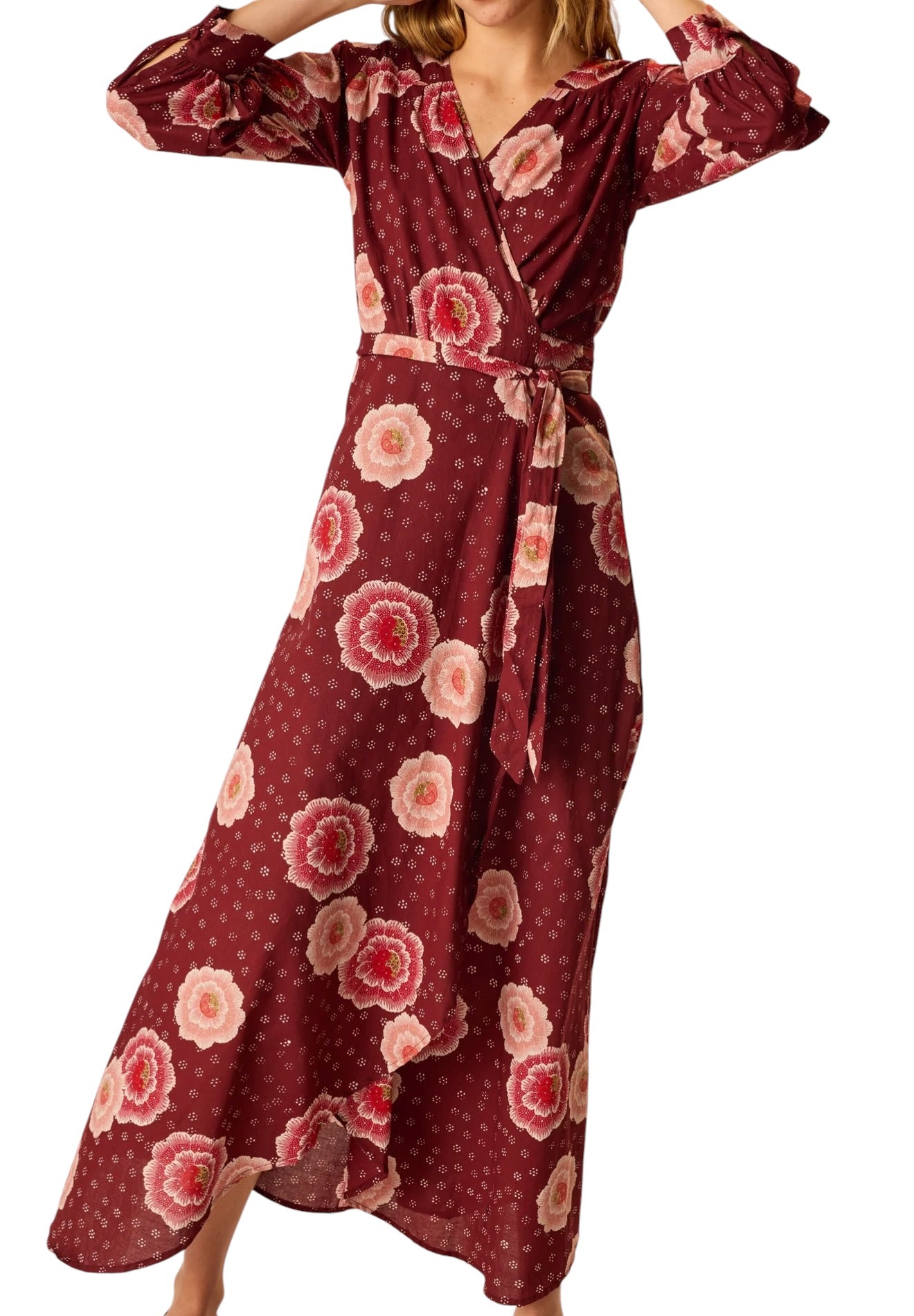 Natalie Martin Kate Long Sleeve Dress - Poppy Cherry