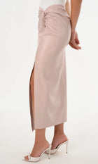 Lamarque Eileen Faux Leather Maxi Skirt - Rose