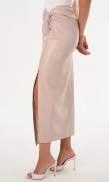 Lamarque Eileen Faux Leather Maxi Skirt - Rose