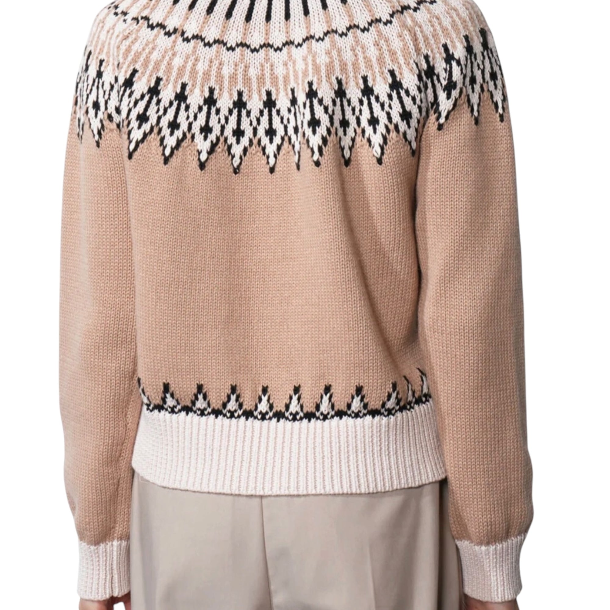 Greylin Karine Fair Isle Balloon Sleeve Sweater - Taupe