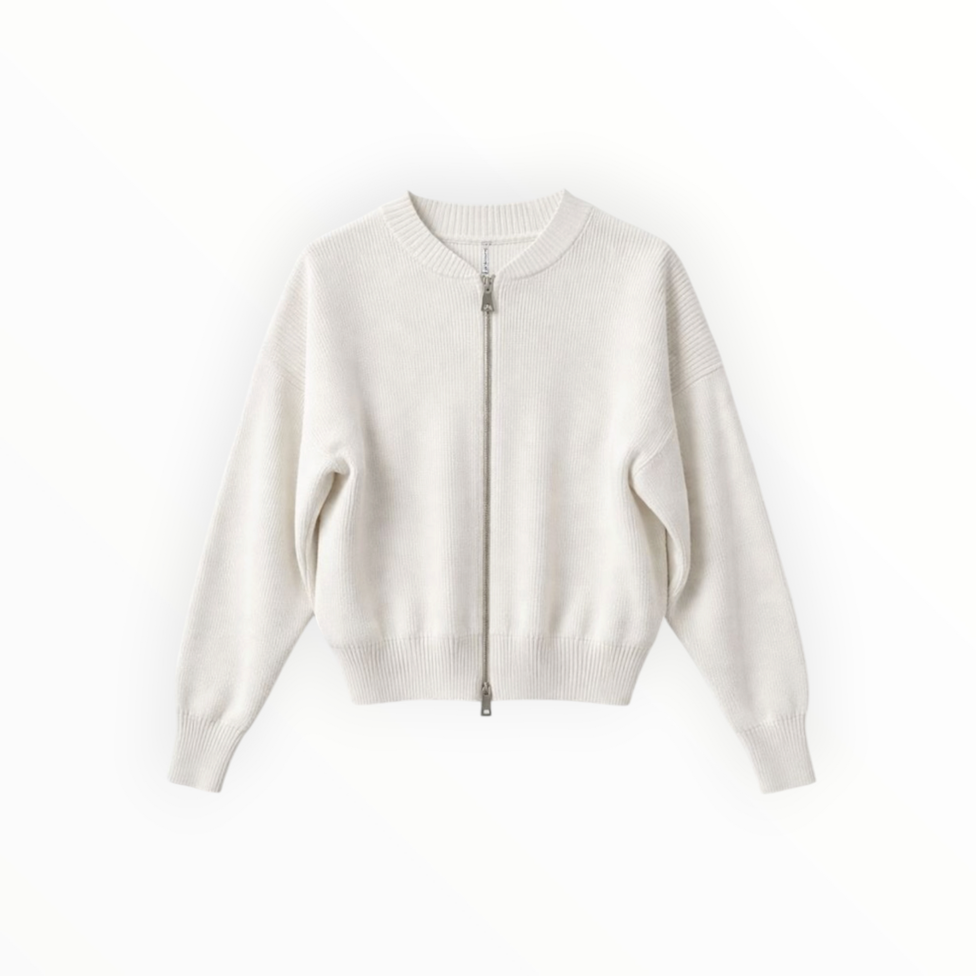 Liviana Conti Double Zip Cardigan - White