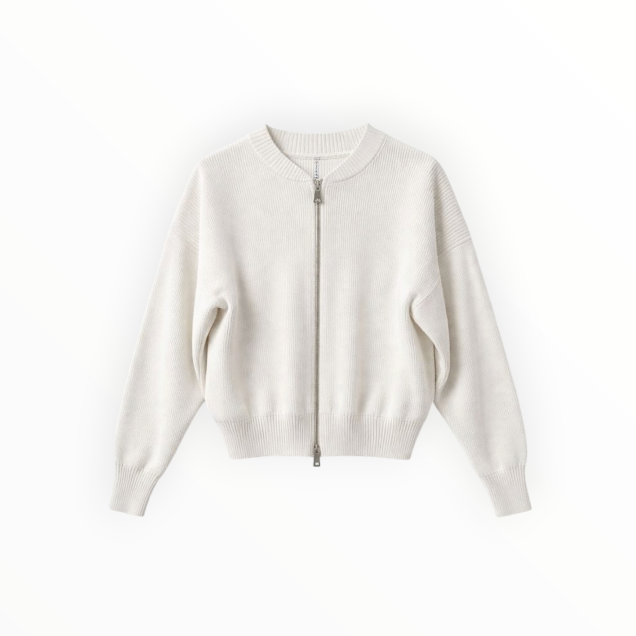 Liviana Conti Double Zip Cardigan - White
