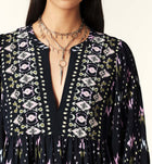 ba&sh Short Printed Naia Dress - Night Blue