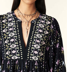 ba&sh Short Printed Naia Dress - Night Blue