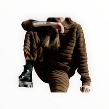 Ragdoll LA Cashmere Knit Sweater - Dark Brown Zebra