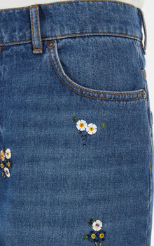 Weekend Max Mara Manetta Floral Detail Jeans - Navy