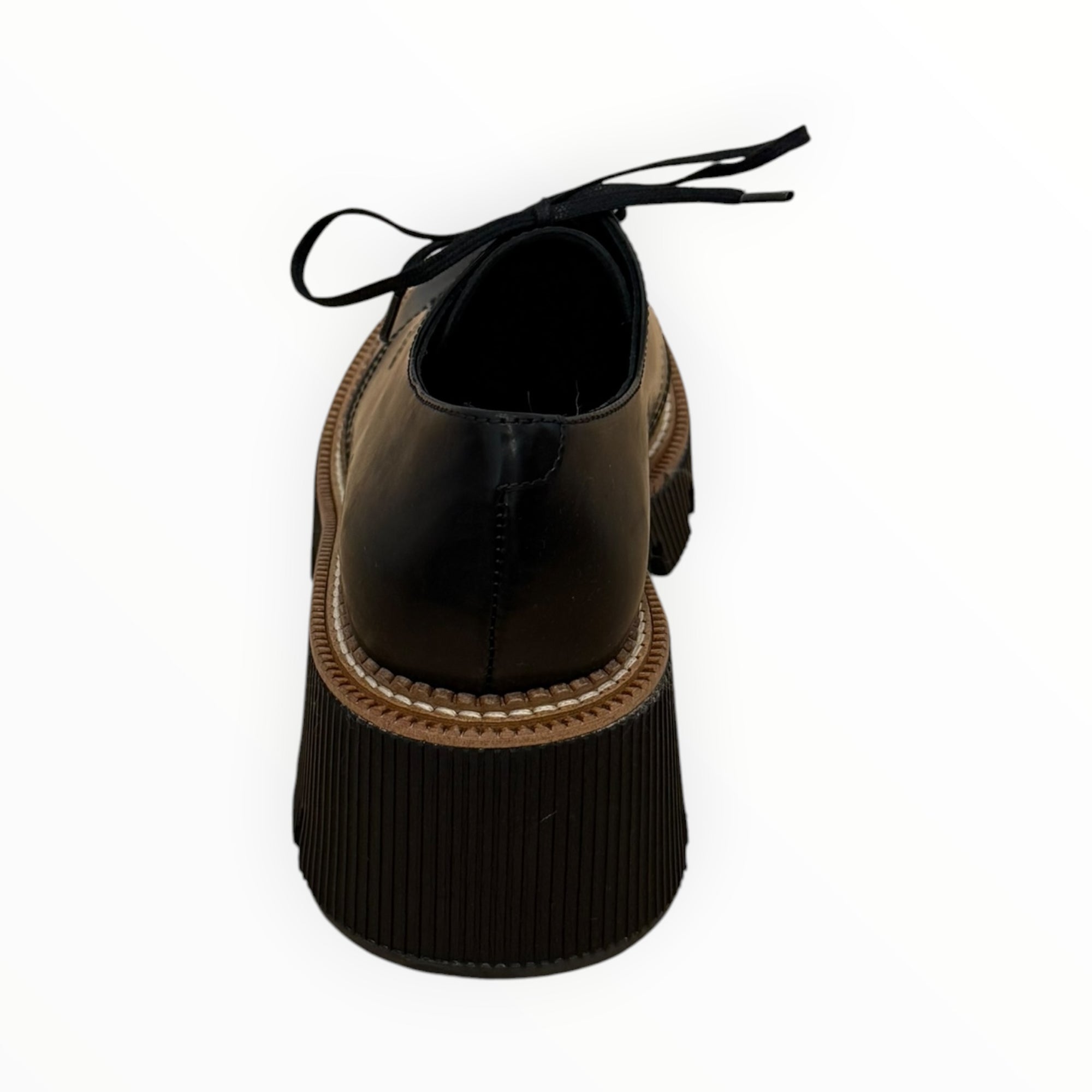 Frēda Salvador Bobbie Lug Sole Derby - Black Spazzolato