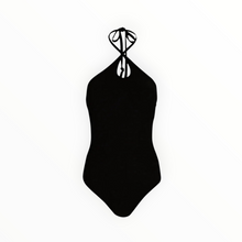 Enza Costa Keyhole Halter Bodysuit - Black