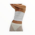 LNA Holly Ribbed Strapless Top - White