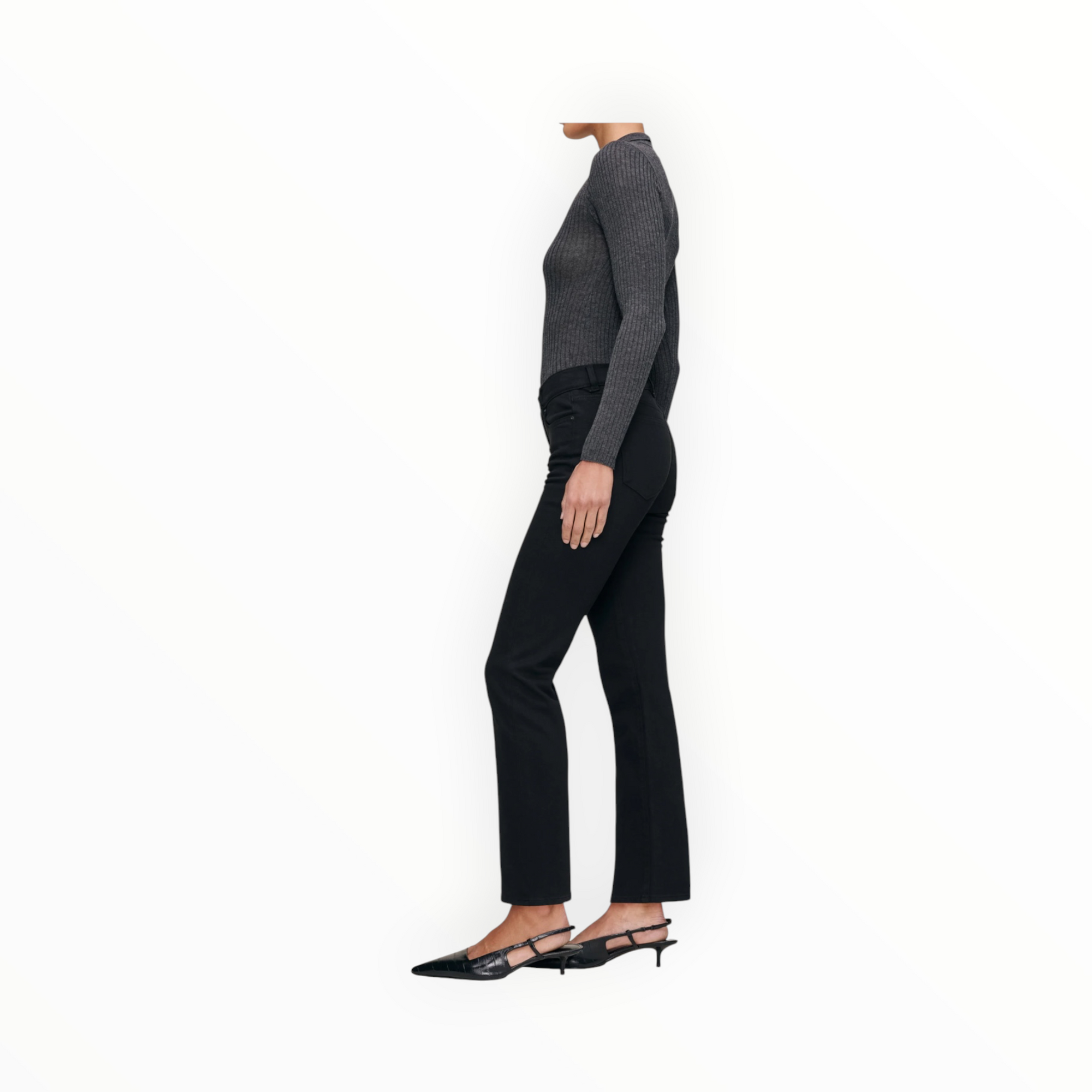 DL1961 Mara Straight Mid Rise Instasculpt Ankle Jeans - Black