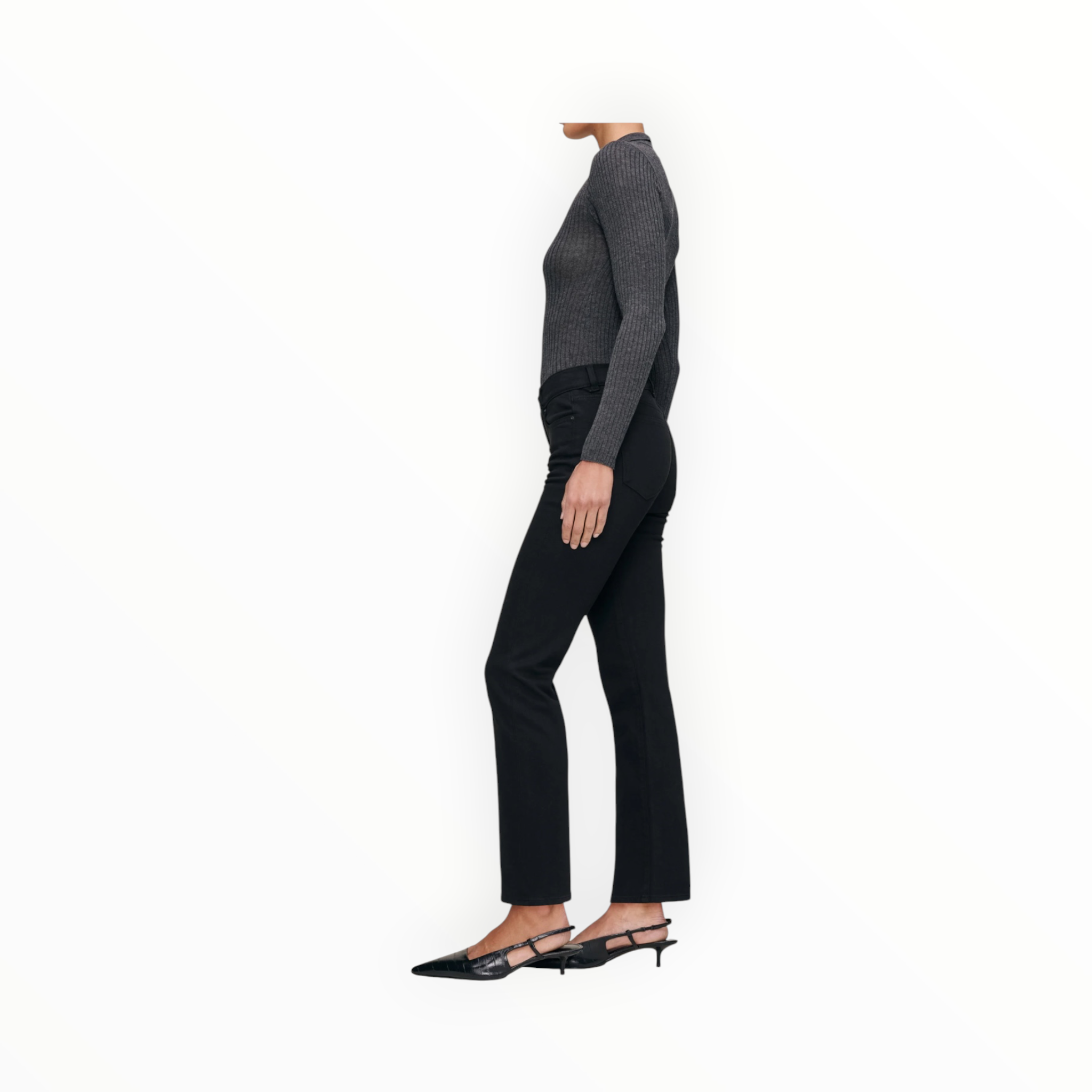 DL1961 Mara Straight Mid Rise Instasculpt Ankle Jeans - Black