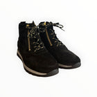 Gabor Zip Up + Lace Up Suede Bootie - Black