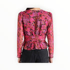 Steve Madden Azura Metallic Peplum Top - Dark Fuschia