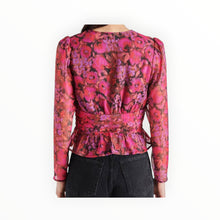 Steve Madden Azura Metallic Peplum Top - Dark Fuschia